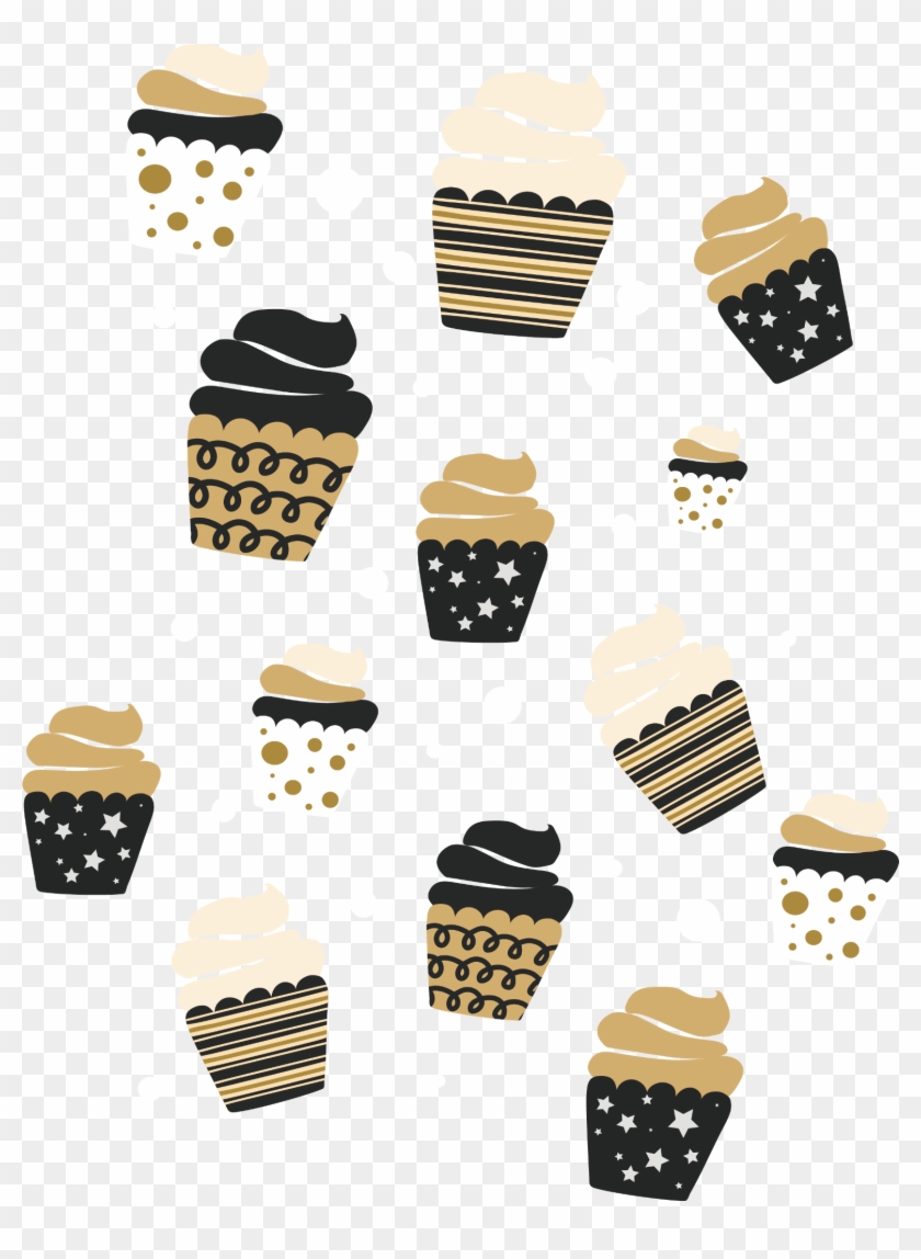 Cartoon Cupcakes, Cupcake Vector, Hand Painted Cakes, - Gelato Clipart