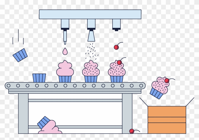 Free Cupcake Factory Vector Main - Cupcake Factory Cartoon Clipart #3707905