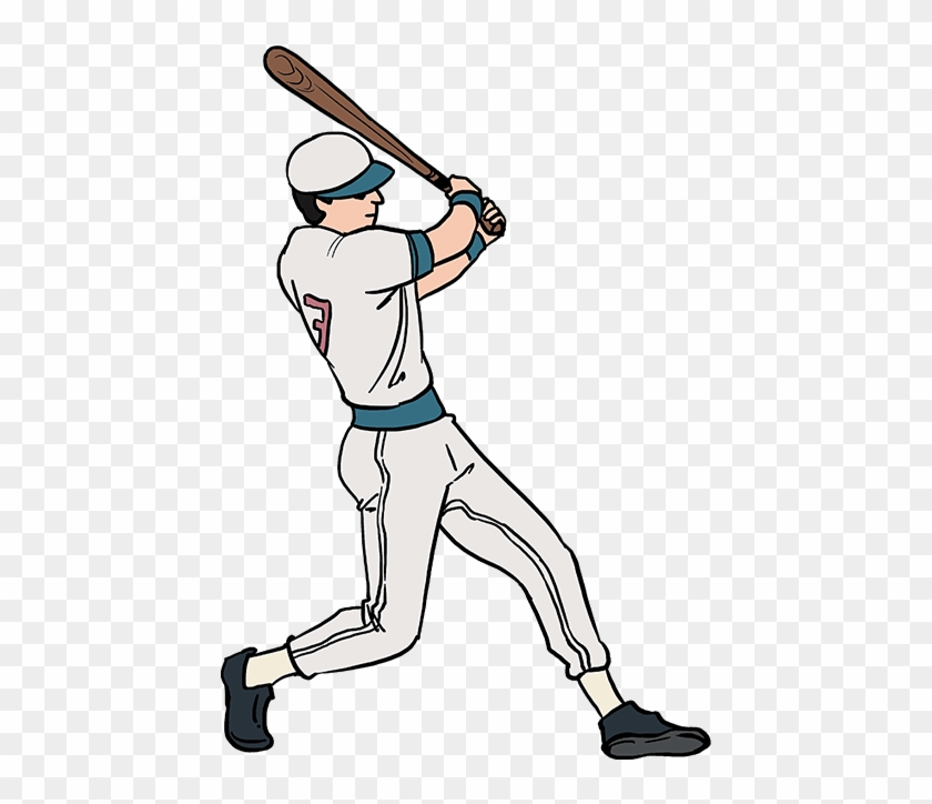 Drawing Sport Baseball - Drawing Of A Baseball Player Clipart