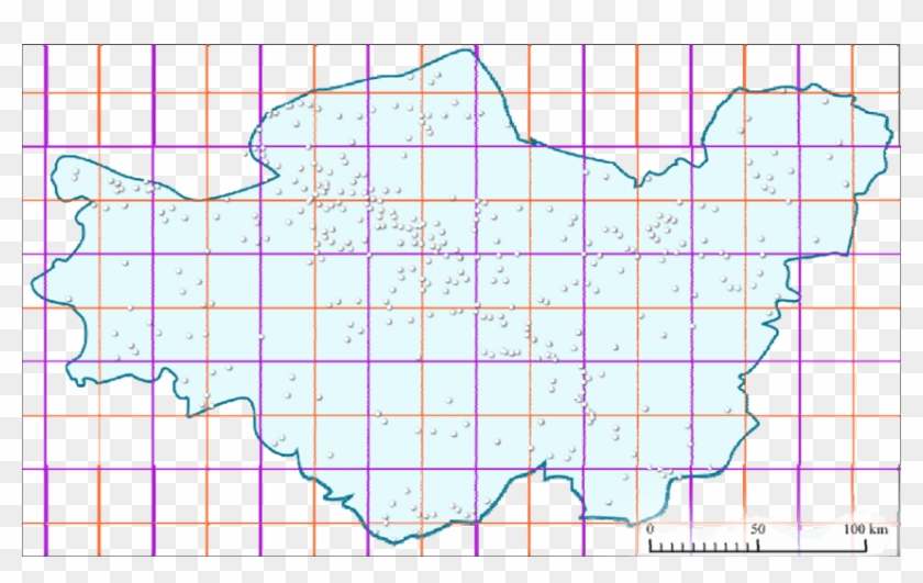 Canvases With 50 And 25 Km (in Red) Grid Applied - Illustration Clipart