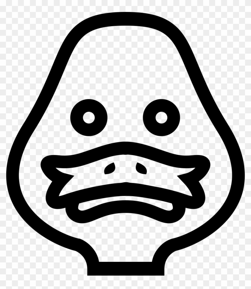 Duck Head Frontal Outlined Bird Comments - Canard Vue De Face Clipart #3709948