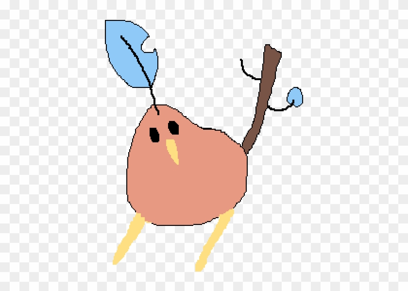 Leaf Head Bird - Cartoon Clipart