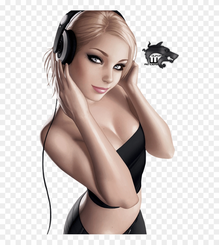 Blonde Girl With Headphones By Keithchildress On - Warren Louw Clipart #3710376