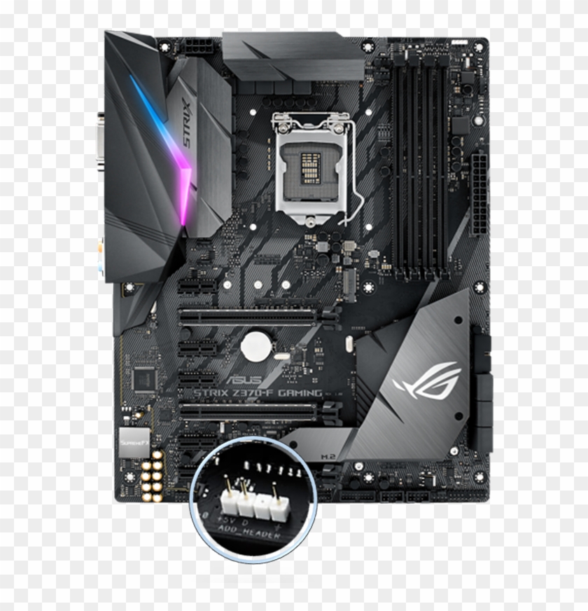 Aura Sync 3 Pin Addressable Rgb Technology - Asus Rog Strix Z370 F Gaming Lga 1151 Clipart #3710466