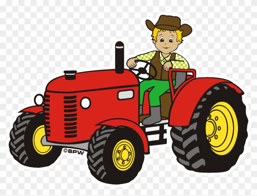 Roter Traktor A - Farm Tractor Cartoon Png Clipart #3710467