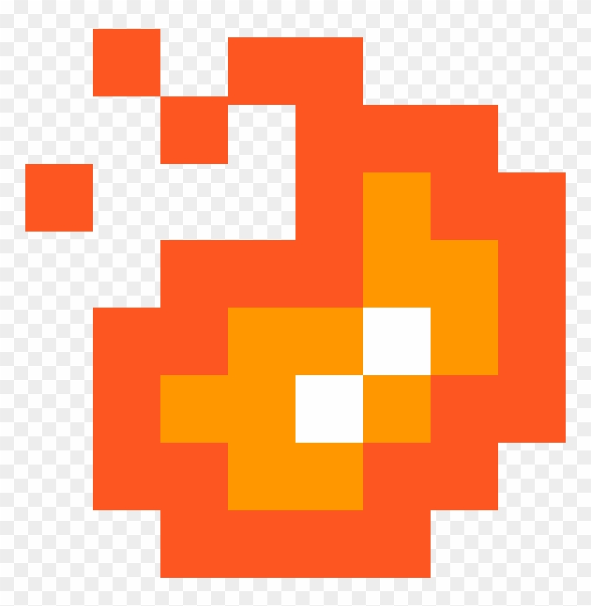Pixel Bomb Png , Png Download - Super Mario Bros Fireball Clipart #3710595