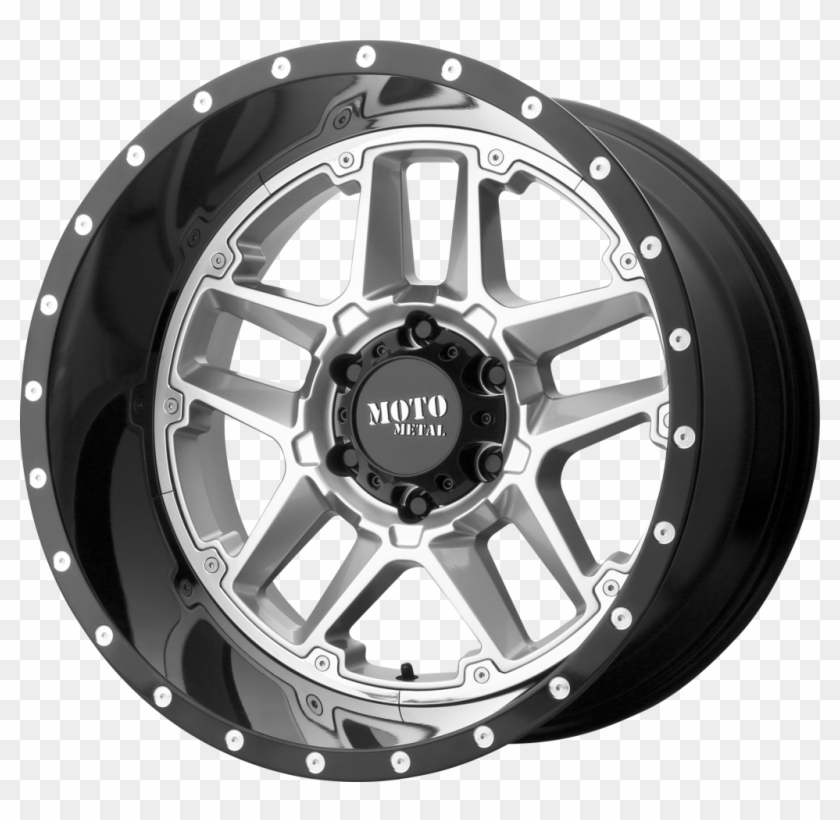 Gloss Silver Center Gloss Black Lip - Moto Metal 985 Clipart #3710792