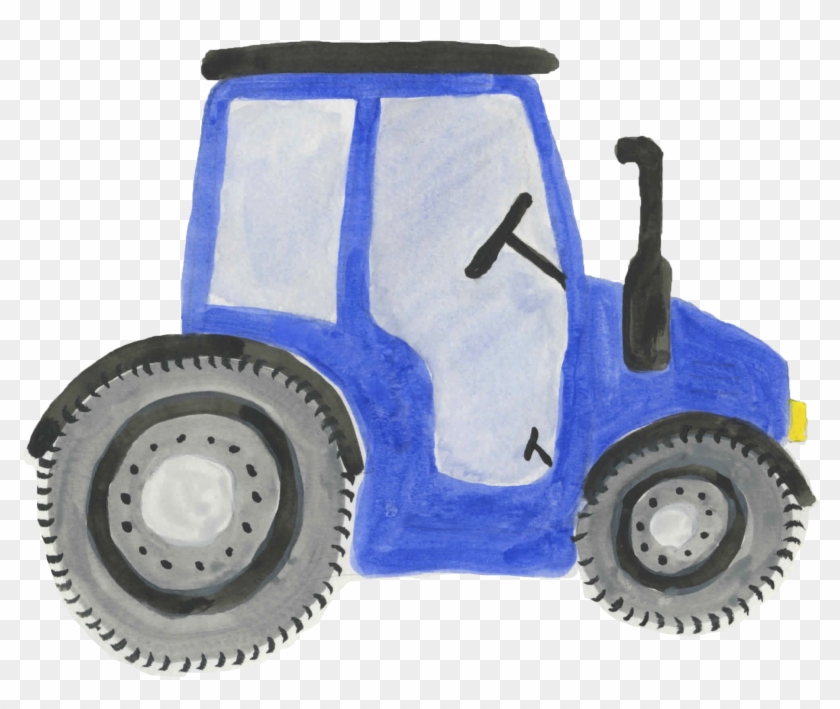 Watercolor Clipart, Tractor, Farm, Kids Clipart - Tractor - Png Download