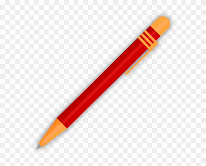 Red Ballpoint Pen Clip Art At Clker - Pencil Red And Black - Png Download