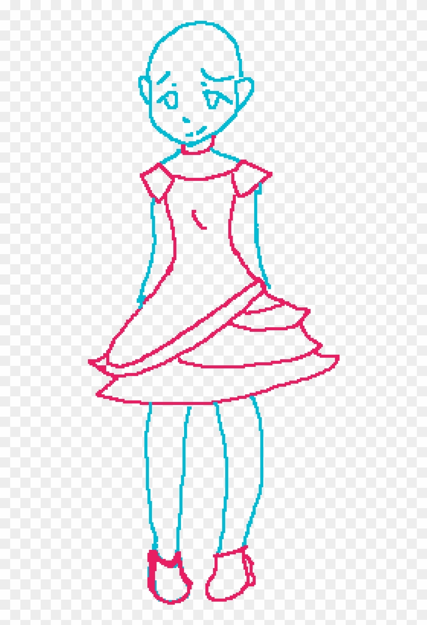 Lolita Dress With Bowz X3 - Illustration Clipart