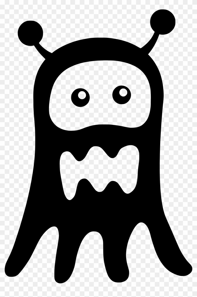 Ghost Monster Vector Clipart Image - Black Monster Clipart - Png Download