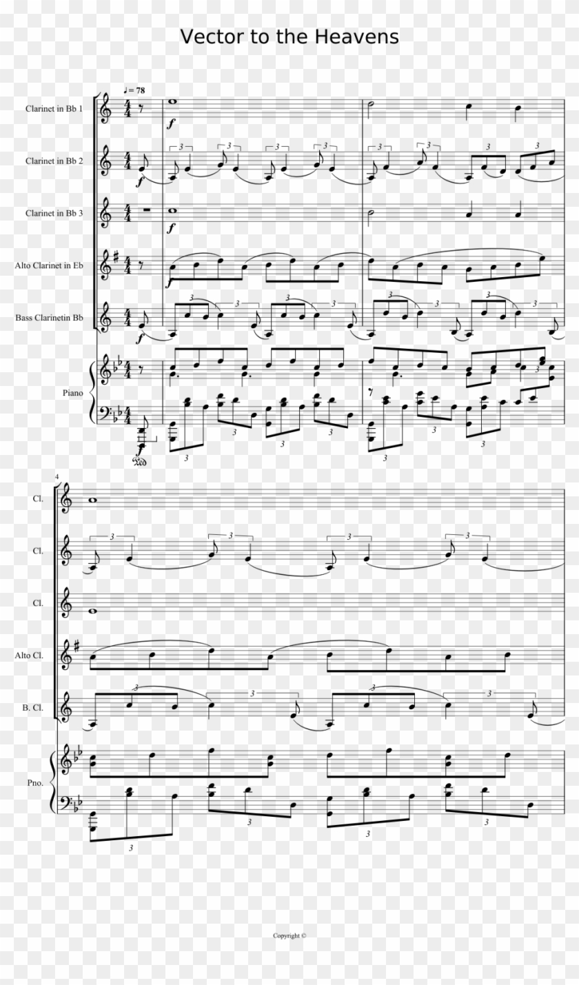 Vector To The Heavens Clarinet Sixet Sheet Music For - Vector To The Heavens Clarinet Sheet Music Clipart