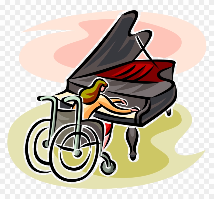Vector Illustration Of Concert Pianist Musician In Clipart