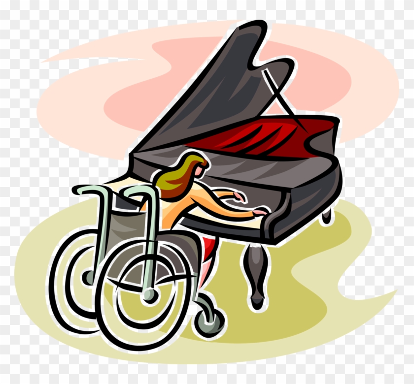 Vector Illustration Of Concert Pianist Musician In Clipart #3713150