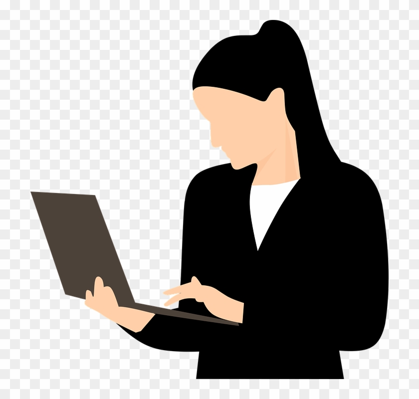 Estudiante, Escribir, Teclado, Texto, Mujer, Inicio - Escribir En Computadora Png Clipart