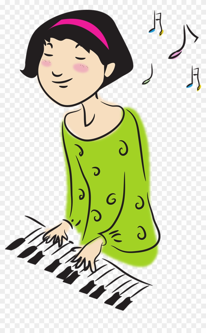 The Piano,keyboard,free Vector - Klavier Spielen Clipart Schwarz Weiß - Png Download