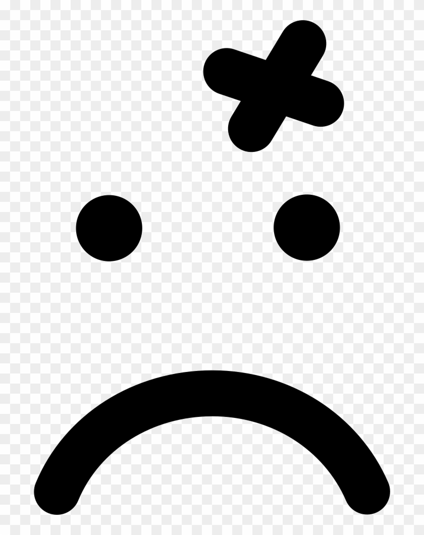 Wound Cross On Emoticon Sad Face Of Rounded Square - Hurt Face Png Clipart #3714891