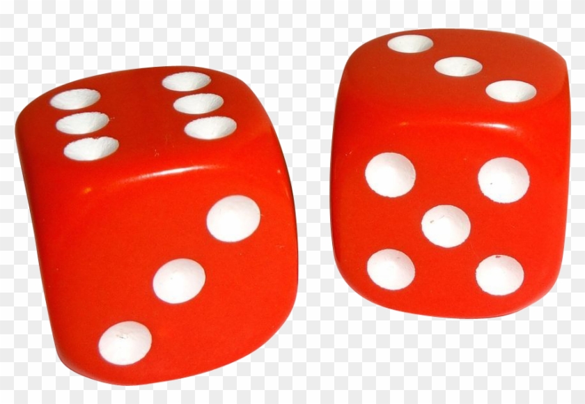 Vintage Pair Of Rounded Corners Red Plastic Dice From - Dice Clipart