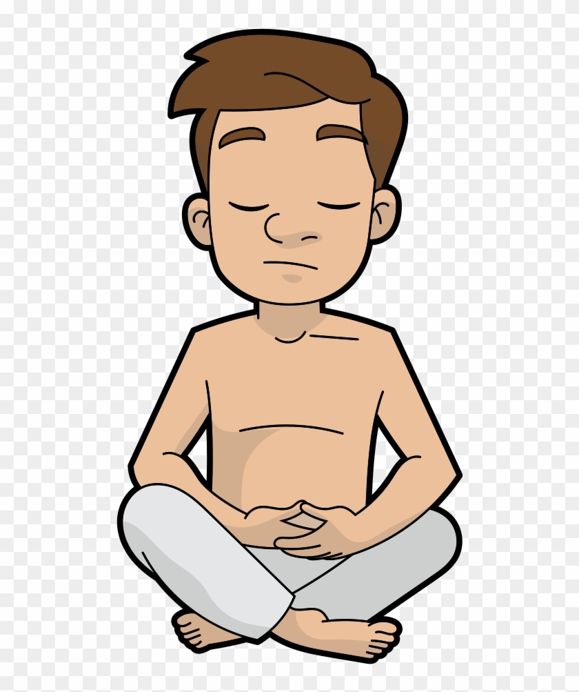 Shirtless Cartoon Meditation Guy - Sitting Clipart #3715460