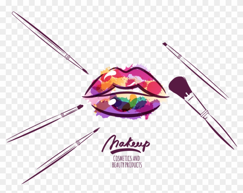 Cosmetics Brush Make - Clip Art Makeup Brushes Png Transparent Png