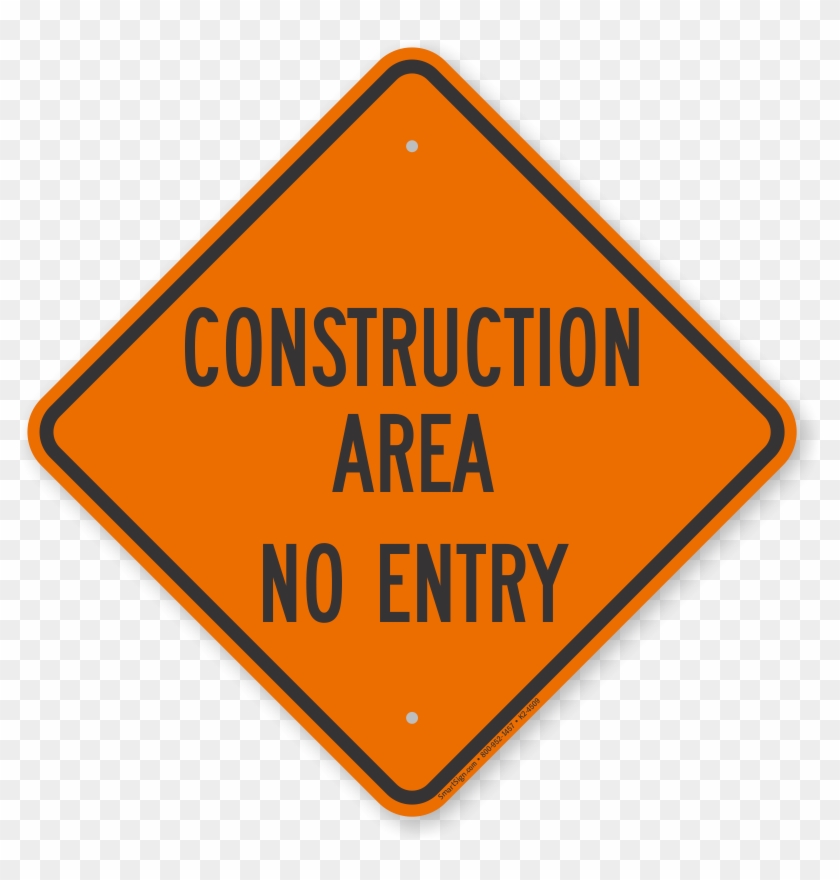 No Entry Construction Area Sign - Sign Clipart #3715831