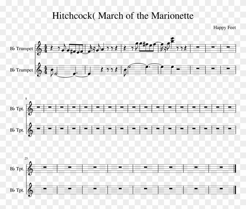 Hitchcock March Of The Marionette - Ghost Duet Louie Zong Sheet Music Clipart