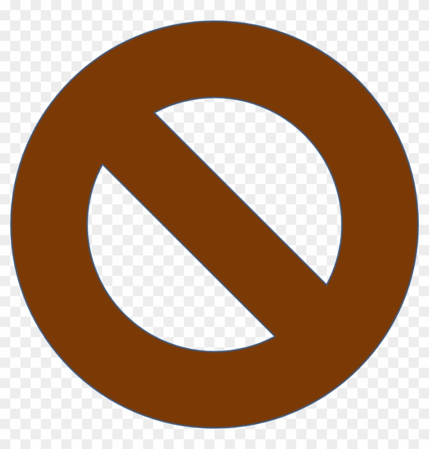 Brown Listed No Entry - Circle Clipart #3716212