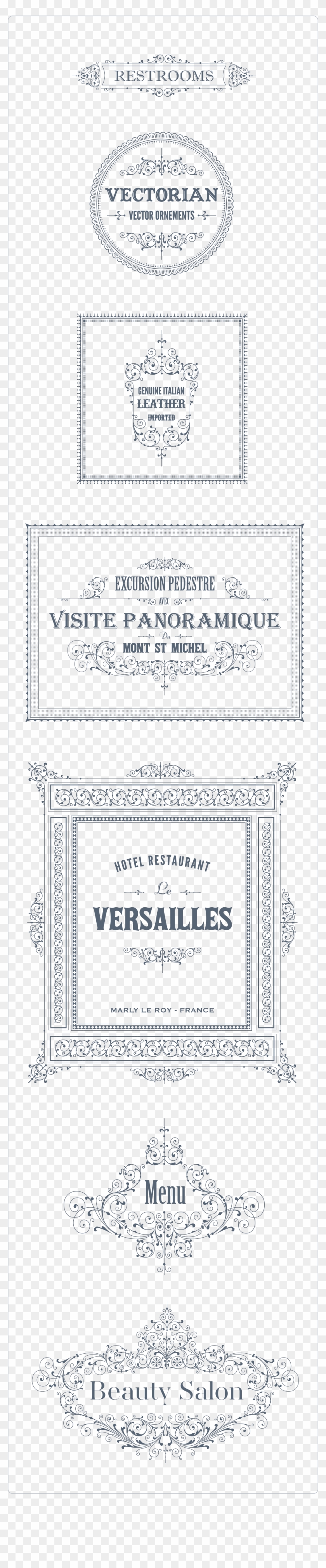 Preview All The Vector Ornaments Included, Traced By - Paper Clipart