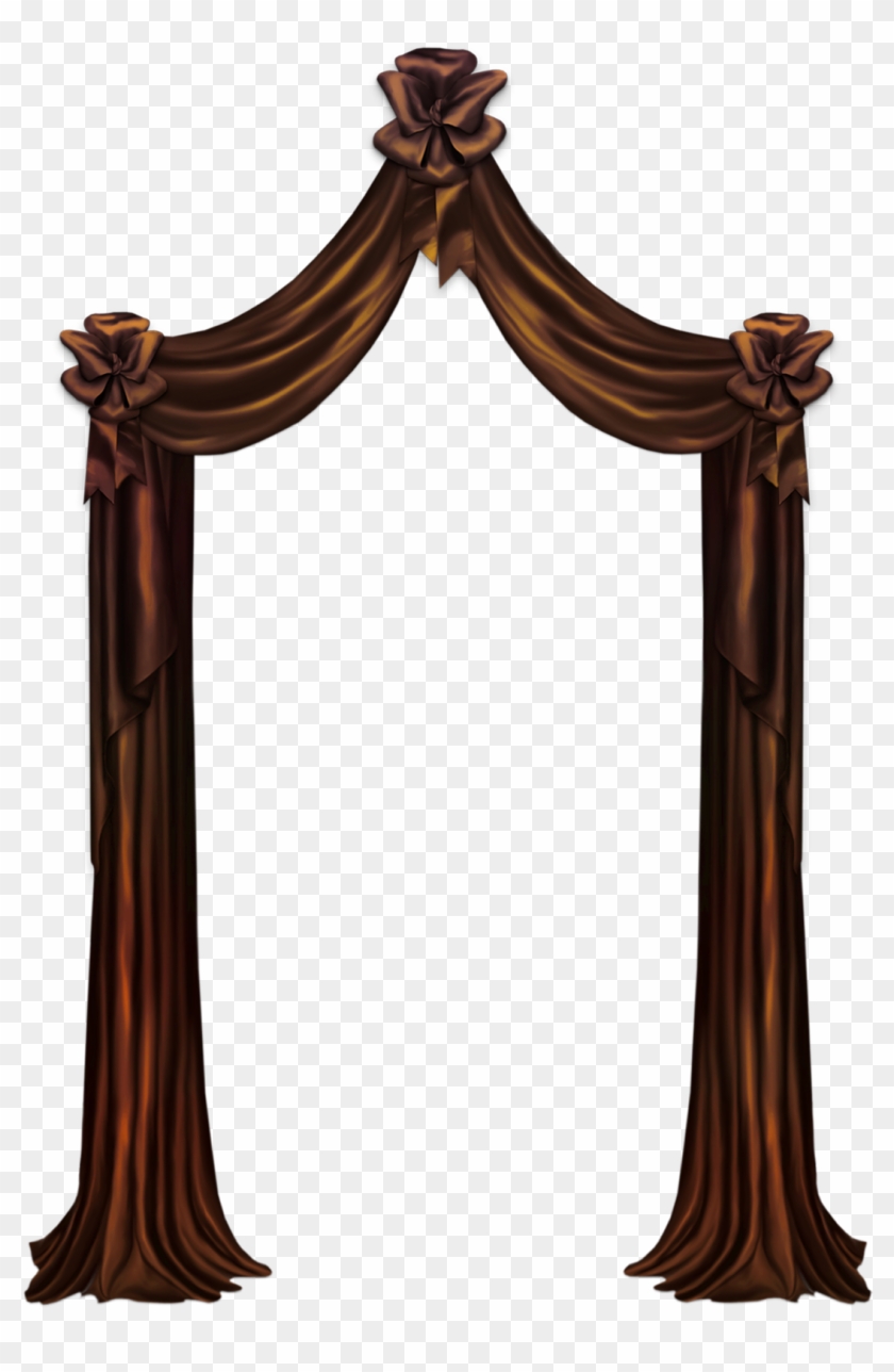 Brown Curtain Decor Png Clipart Picture - Curtain Transparent Png
