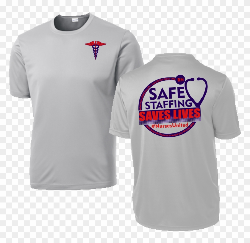 Nurses Unite Safe Staffing Dryfit Polyester T-shirt - St350 Silver Clipart #3716448