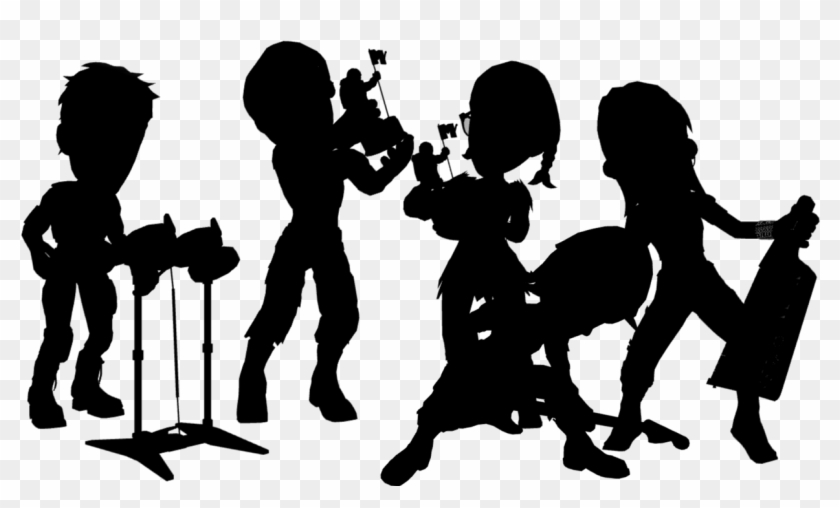 Rock Band Silhouette - Silhouette Clipart #3716643
