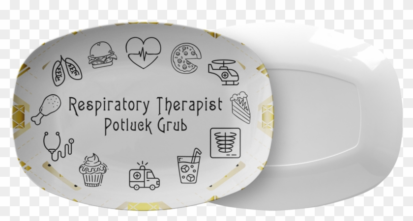 White And Gold Patterned Serving Platter - Circle Clipart