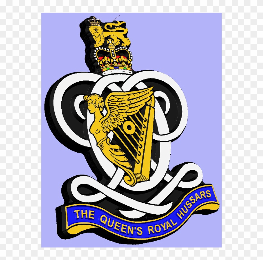 Queen's Royal Hussars Clock 400x320x18mm Oak - Emblem Clipart