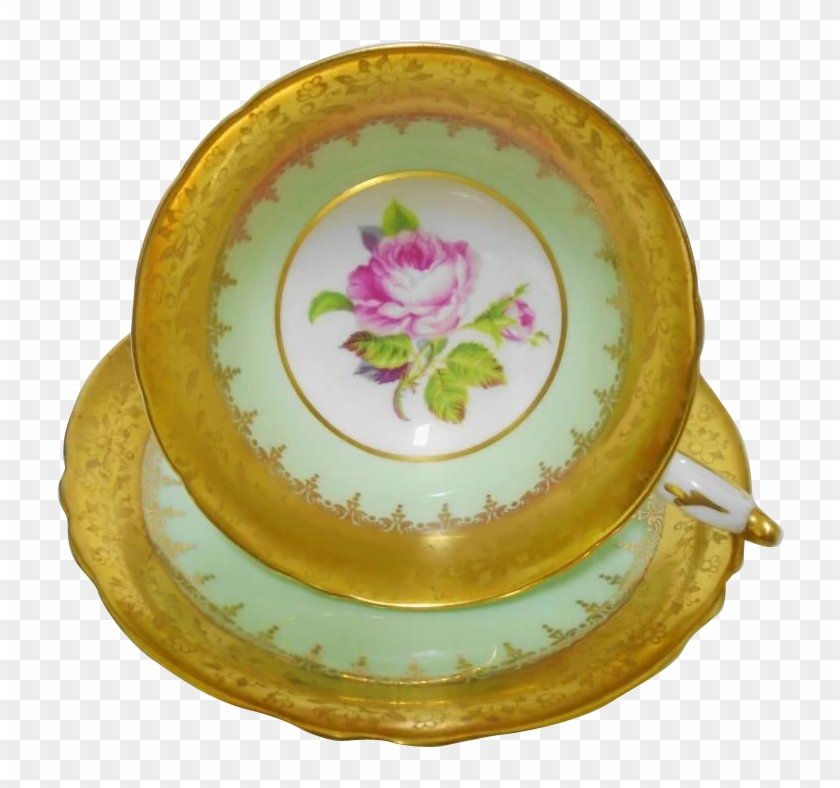 Paragon Fancy Gold Etch Border Pink Rose Center Tea - Rosa Dumalis Clipart