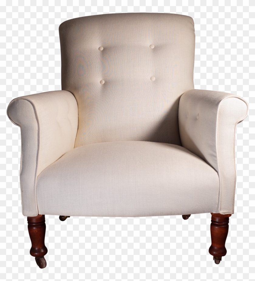 Victorian Country House Button Back Armchair In Off-white - Club Chair Clipart