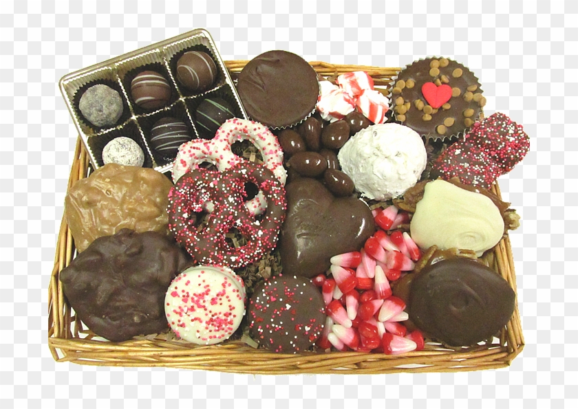 A Wicker Basket Filled With Your Valentine's Favorite - Chocolate Clipart
