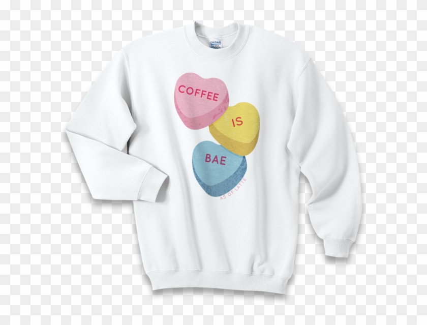Valentines Day Candy Hearts Crewneck Sweatshirt White - Valentines Day Candy Hearts Hoodie Clipart #3718015