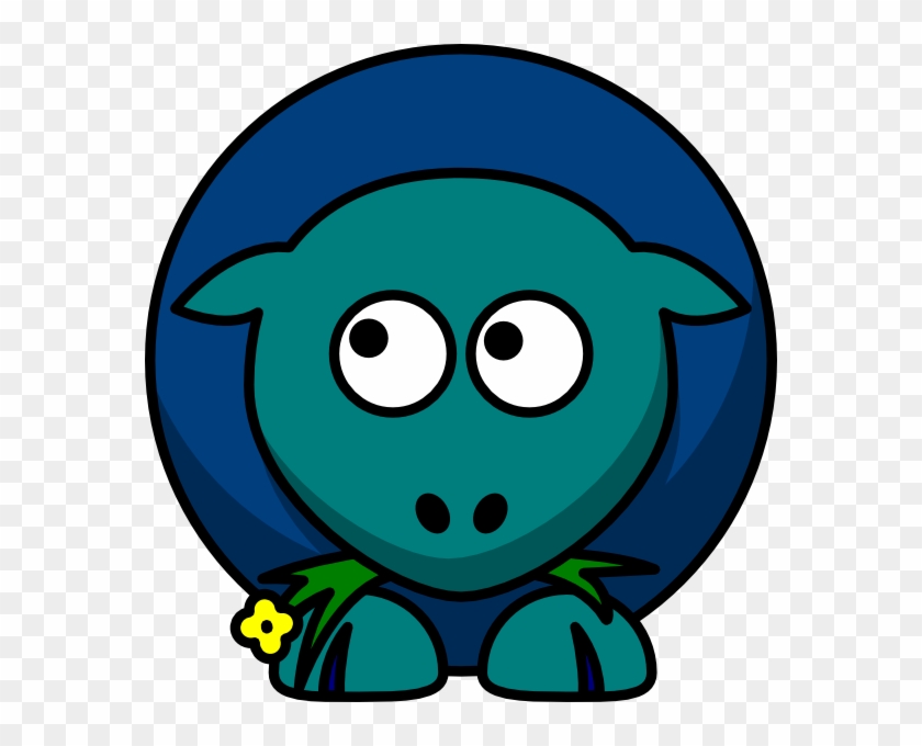 Sheep Teal Blue Two Toned Looking Up To Left Svg Clip - Sheep And Goats Cartoon - Png Download