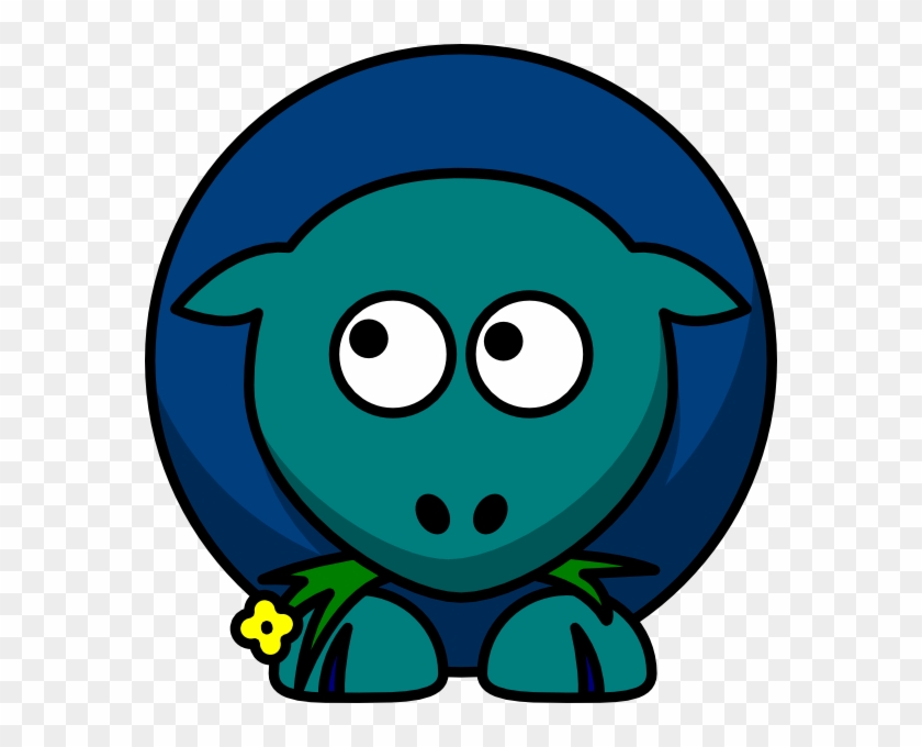 Sheep Teal Blue Two Toned Looking Up To Left Svg Clip - Sheep And Goats Cartoon - Png Download #3718068