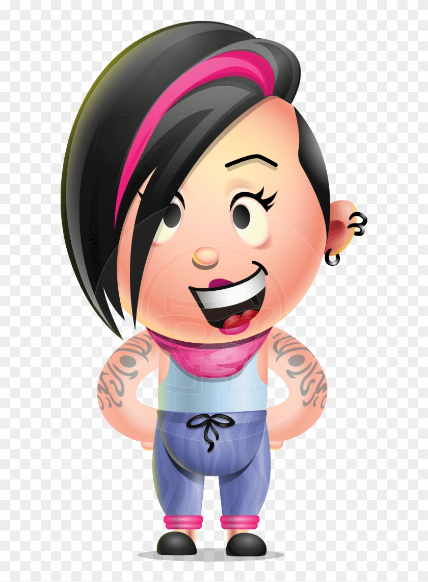 Emo Girl Vector 3d Cartoon Character Aka Ava Alternative - 3d Cartoon Png Clipart