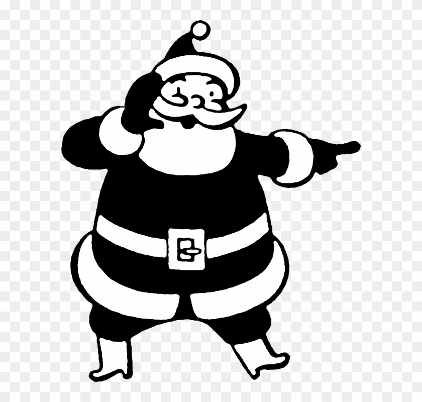 Christmas Noel Santa Claus December Merry Christmas - Santa Claus Black And White Clipart - Png Download #3719218