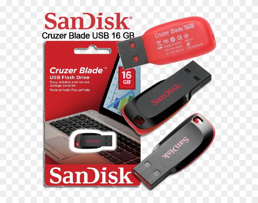 Sandisk Cruzer Blade 16gb Usb Flash Drive - Pendrive 32gb Sandisk Clipart #3719220