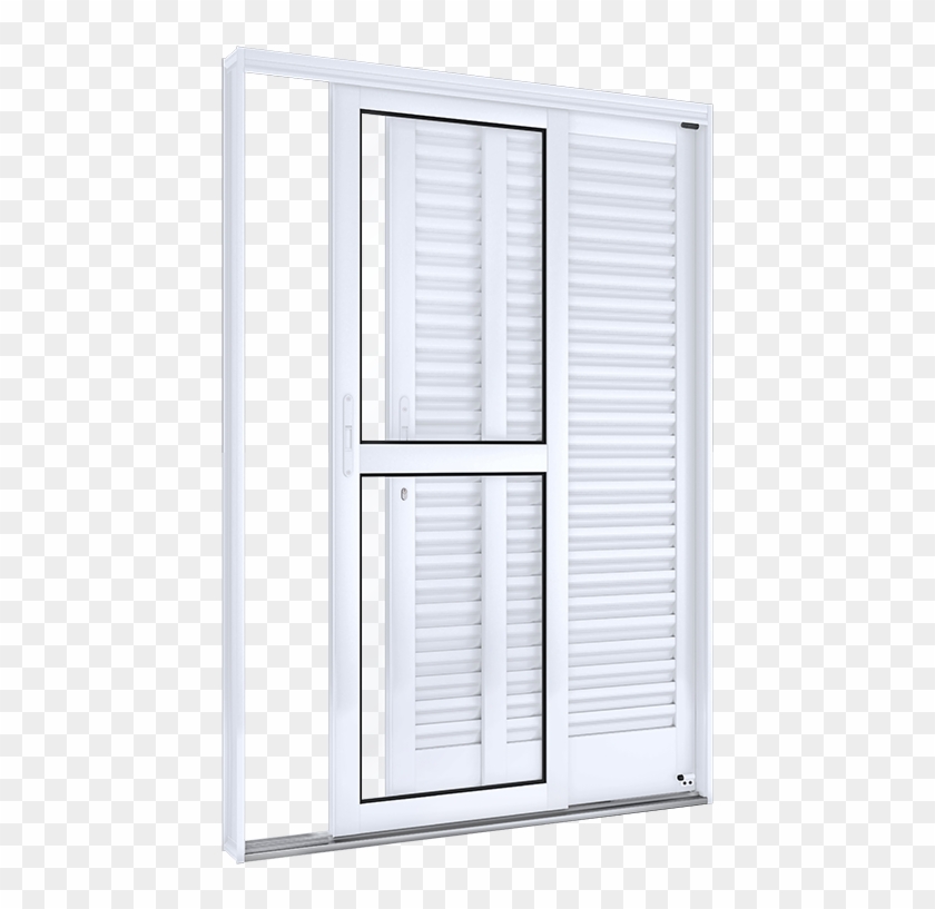 Porta Balcão De Correr Lateral De Aço Com 3 Folhas - Architecture Clipart