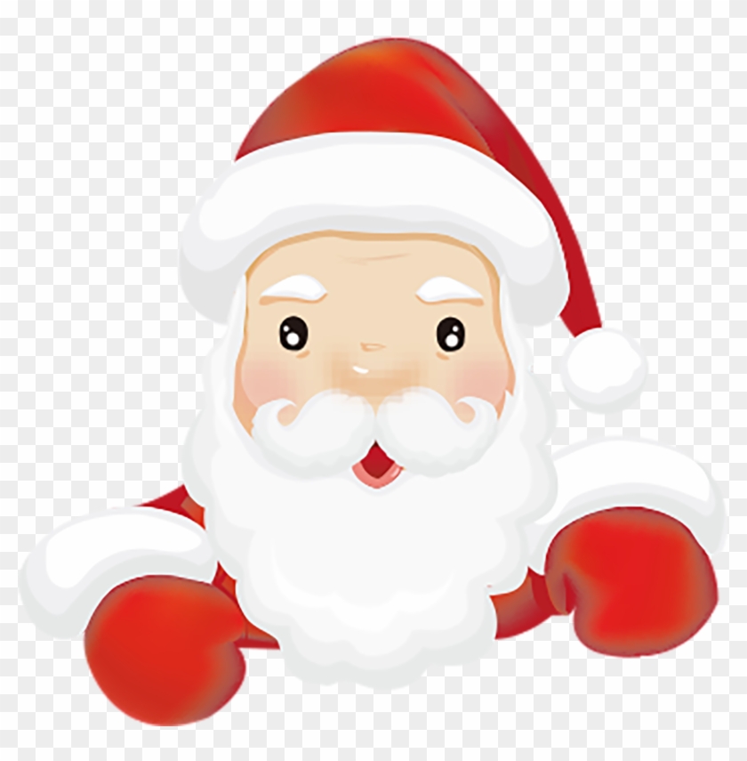 圣诞节卡通圣诞老人头像- Père Noel - Santa Claus Vector Png Clipart