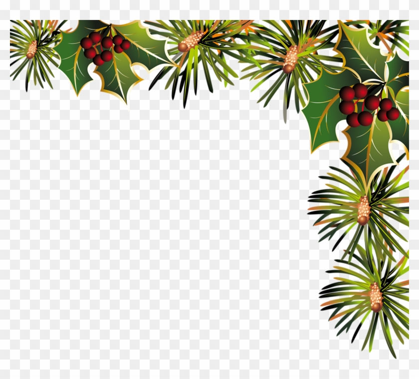 Guirlande Verticale Noel Png - Christmas Wreath Pine Border Transparent Background Clipart