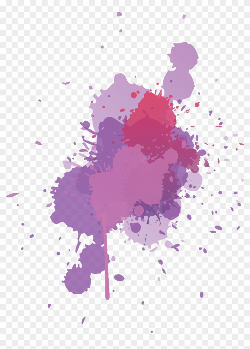 Purple Splash Brush - Watercolor Painting Clipart