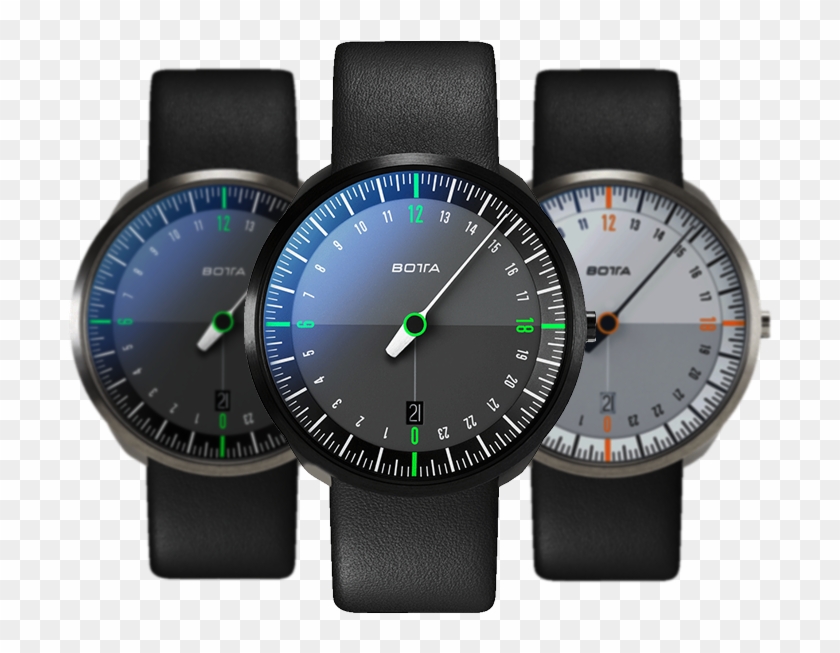 Uno 24 Titan Quartz Black Edition/green From Botta - Watch Clipart #3720972