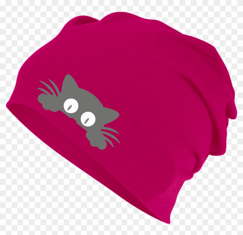 Beanie With Reflective Cat Print Who`s There - Beanie Clipart #3722835