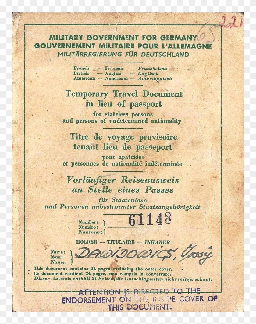Allied Military Government Travel Document - Calligraphy Clipart