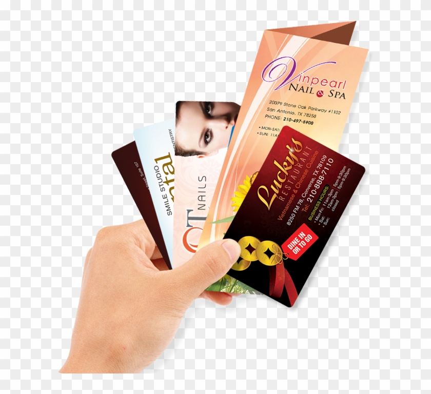 Nhận Thiết Kế & In Ấn Các Loại Business Cards, Brochures, - Business Card On Hand Png Clipart